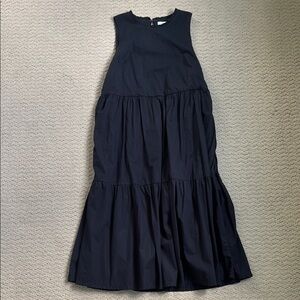 J. Crew Black Ruffled Neck Dress